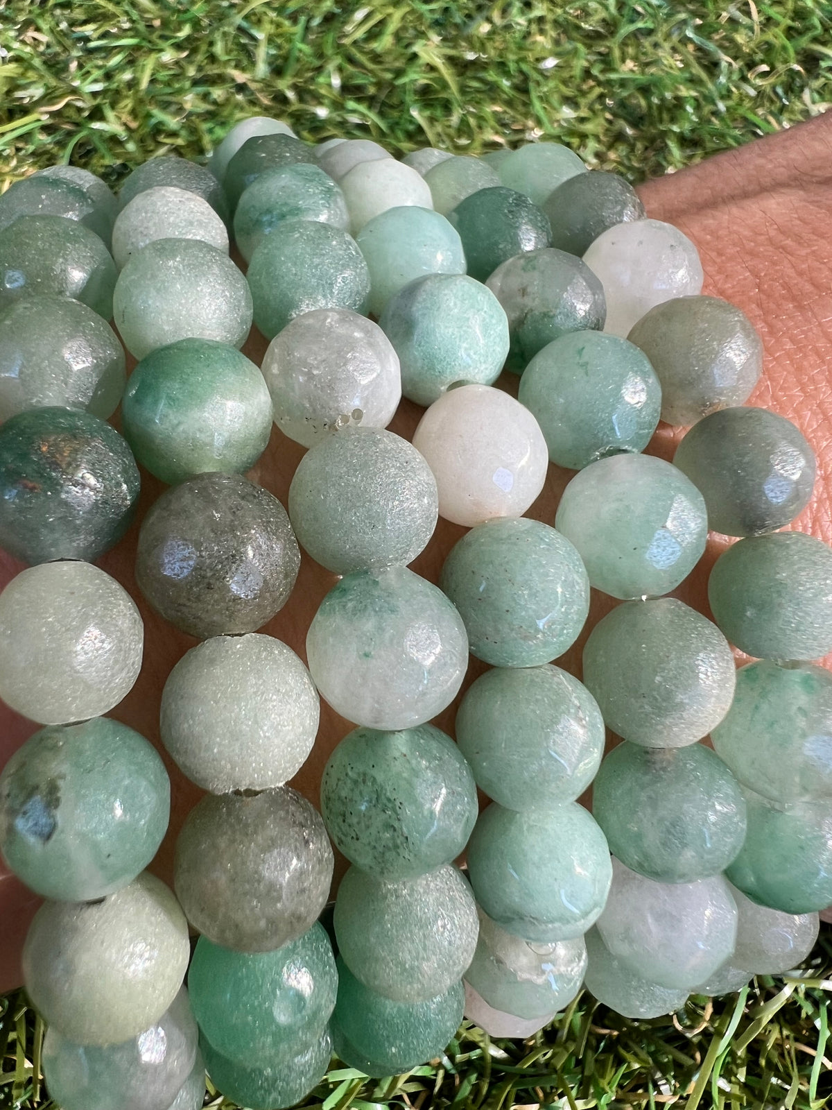 Natural Matte Faceted Green Aventurine Bracelet | 8mm Genuine Gemstone Beads | Prosperity, Luck & Growth