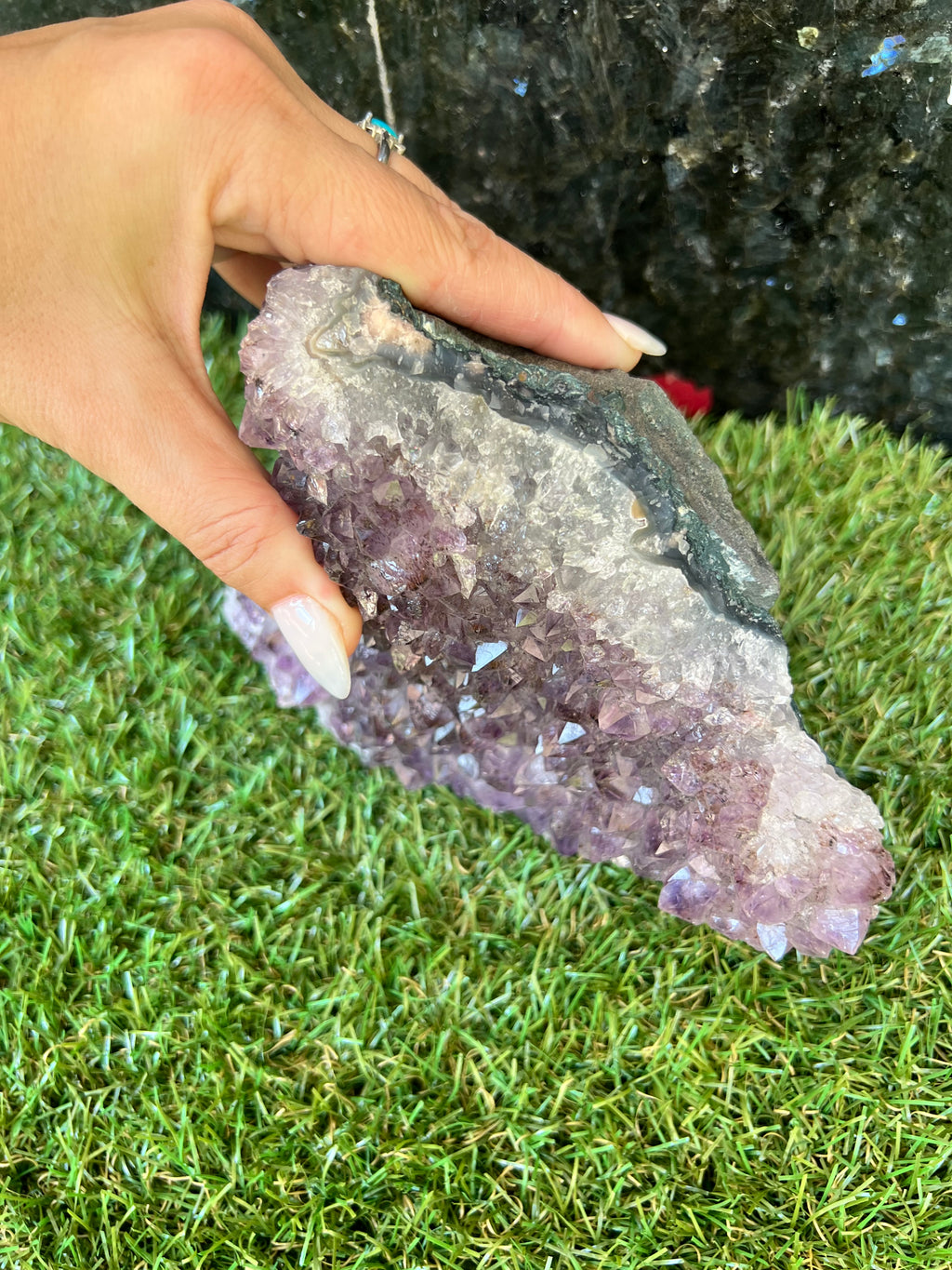 Natural Amethyst Cluster – Protection & Calm Display Crystal | 1,574 g