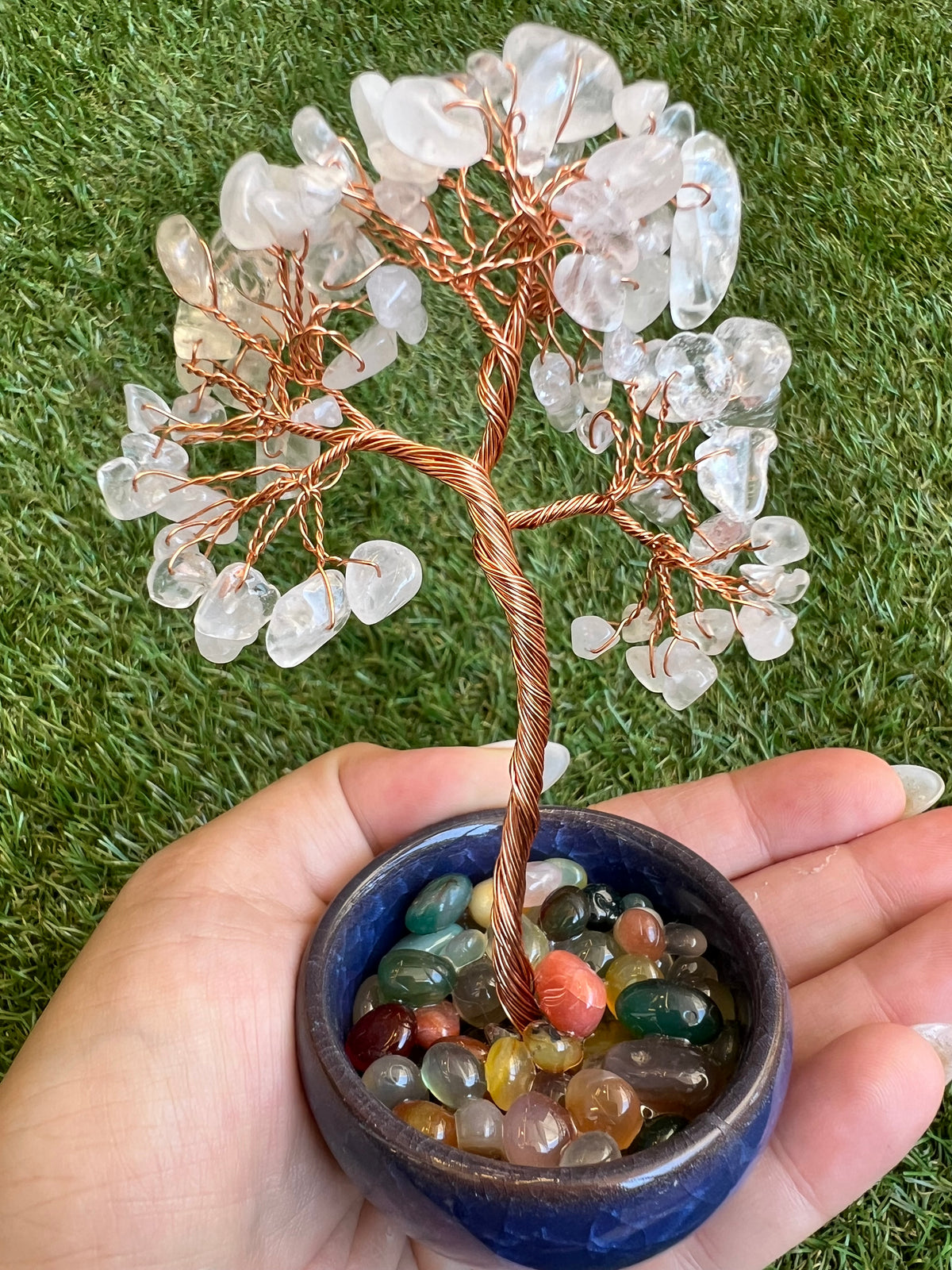 Clarity & Energy Crystal Quartz Bonsai Crystal Tree in Ceramic Vase