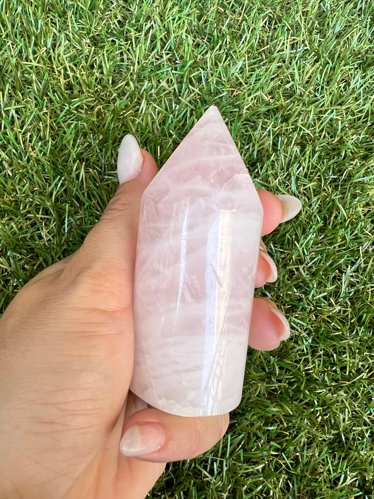 Natural Rose Quartz Cylindrical Tower | Love & Emotional Healing Crystal Point