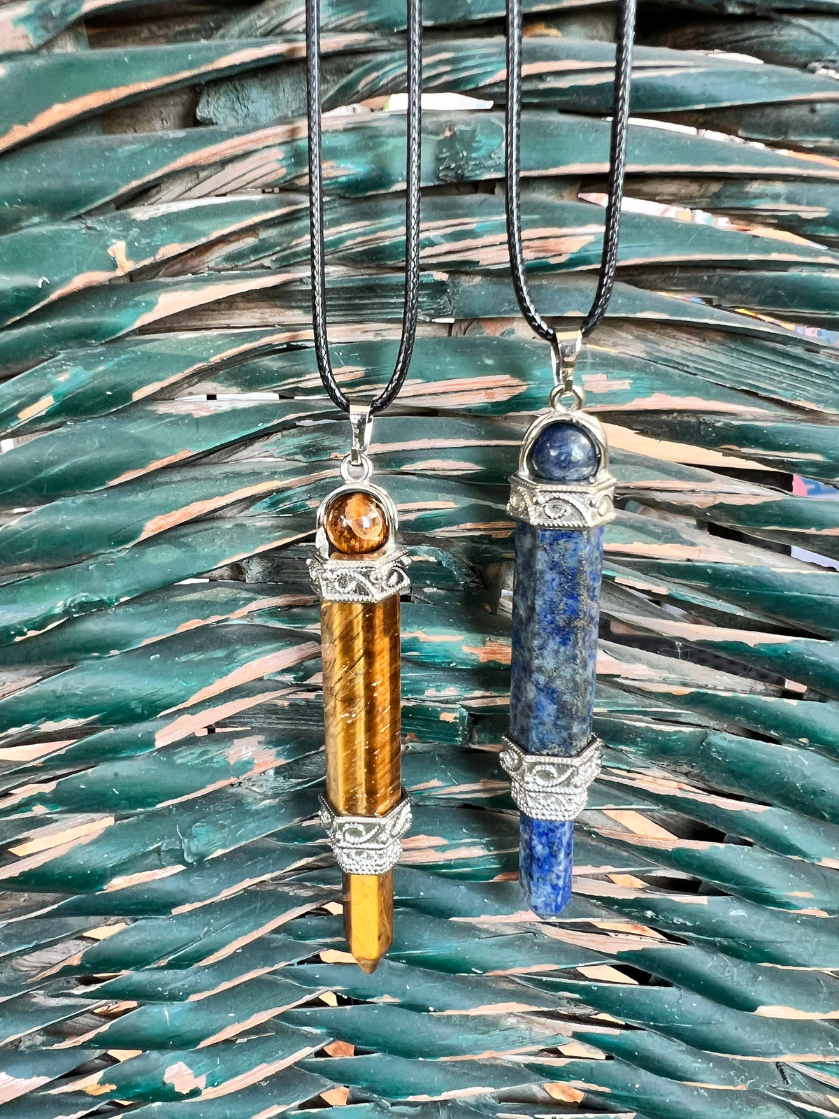 Natural Gemstone Double-Terminated Pendant Necklace – 8 cm