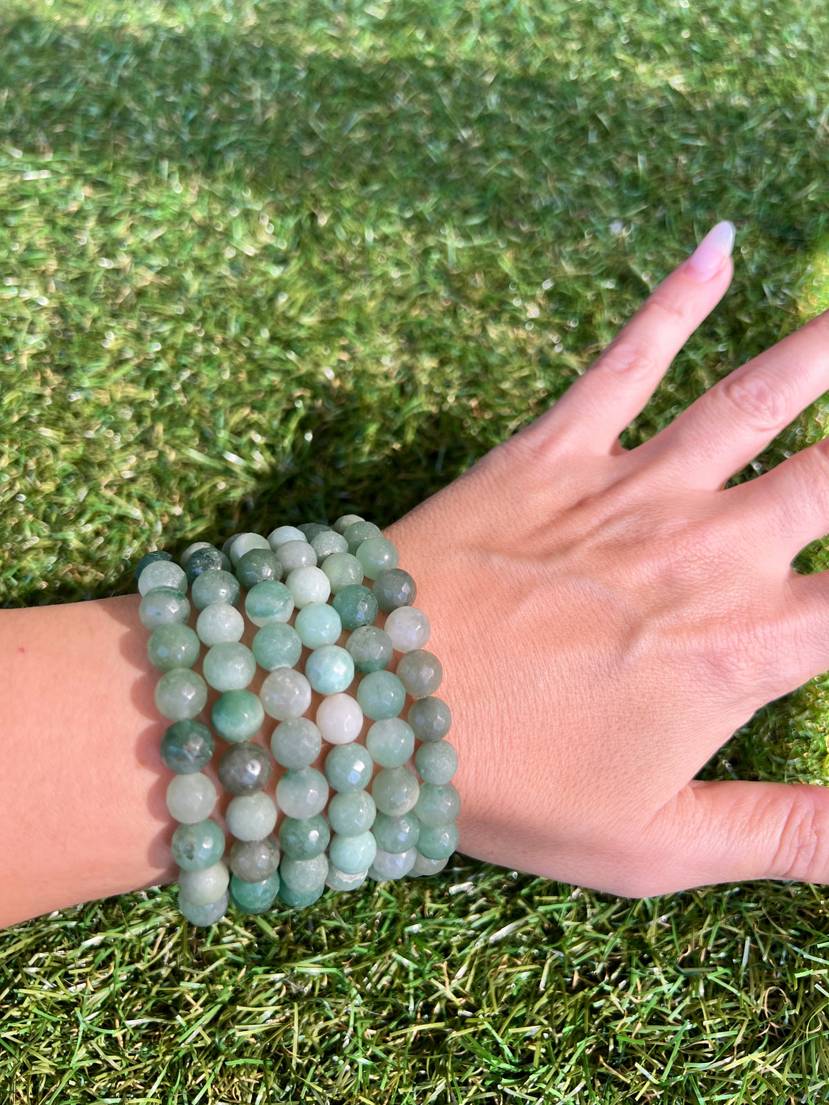 Natural Matte Faceted Green Aventurine Bracelet | 8mm Genuine Gemstone Beads | Prosperity, Luck & Growth