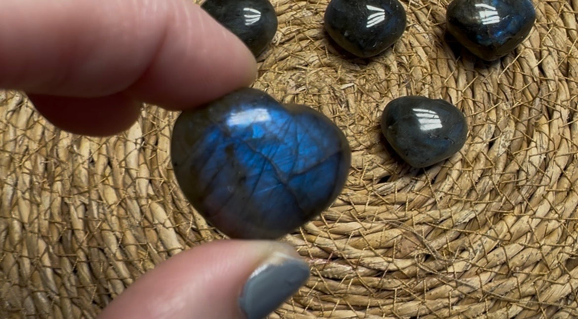 Natural Labradorite Heart
