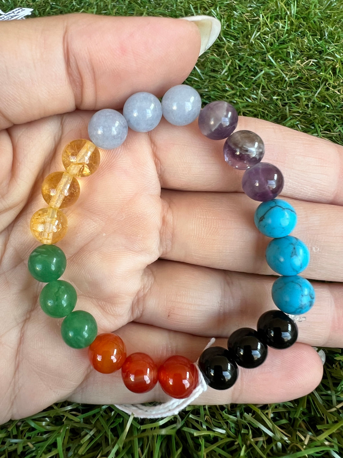Natural Seven Chakra Gemstone Bracelet – Balance, Energy & Alignment | 8mm