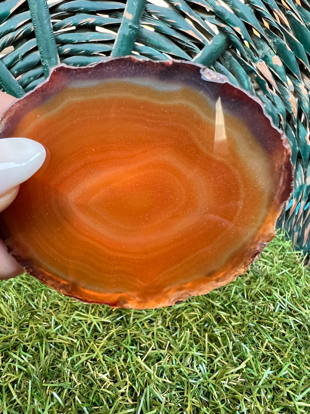 Natural Agate Eye Slice – Protection, Grounding & Focus | 43 g