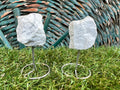 Natural Raw Howlite on Metal Stand | Crystal Display | Approx. 8 cm | Calm, Patience & Peace