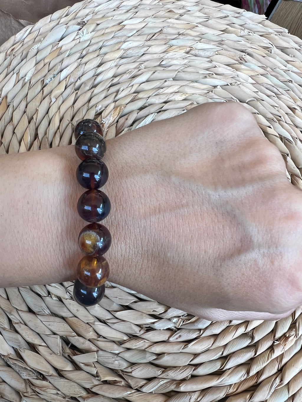 Natural Amber Bracelet – Warmth, Vitality & Positive Energy | 12 mm Elastic Beads