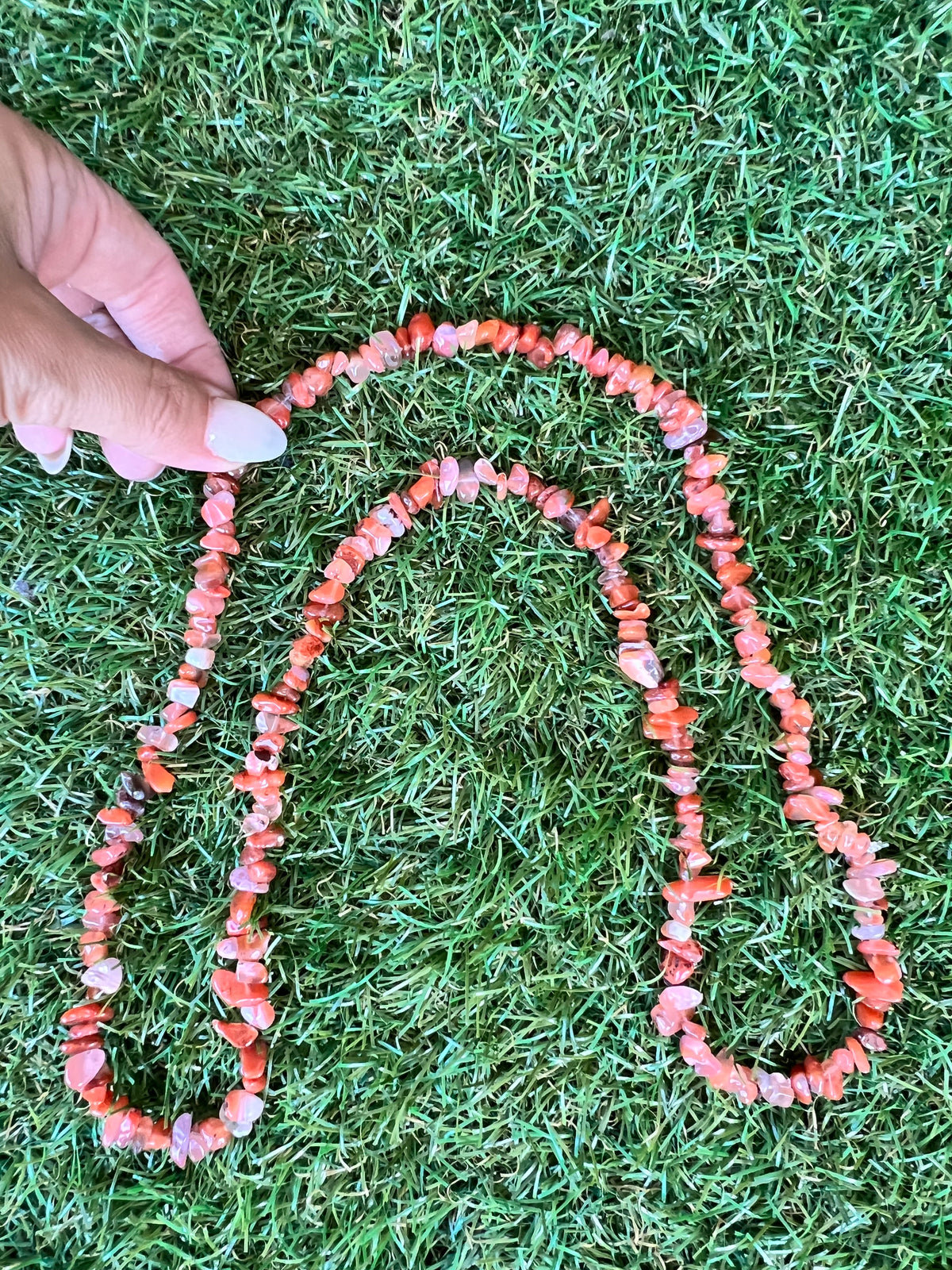 Natural Carnelian Chip Necklace | Genuine Irregular Gemstone Chips | Motivation, Confidence & Vitality