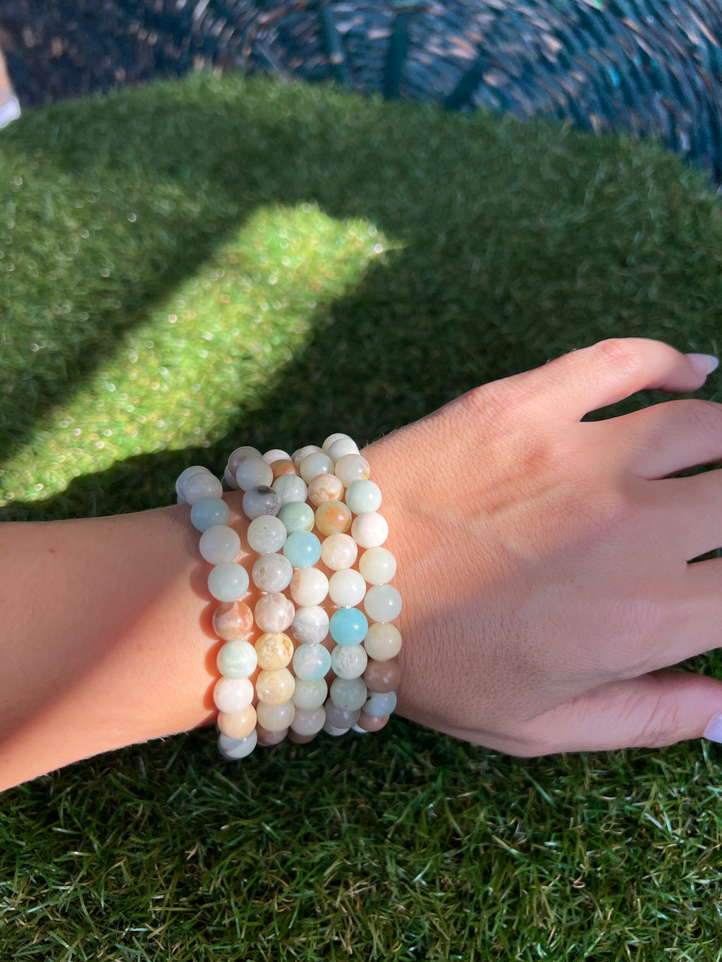 Natural Amazonite 8mm Beaded Bracelet | Communication, Calm & Good Luck Crystal Bracelet