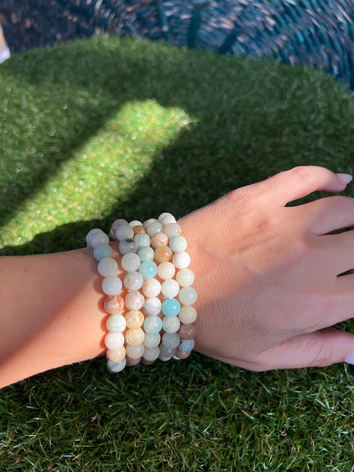 Natural Amazonite 8mm Beaded Bracelet | Communication, Calm & Good Luck Crystal Bracelet