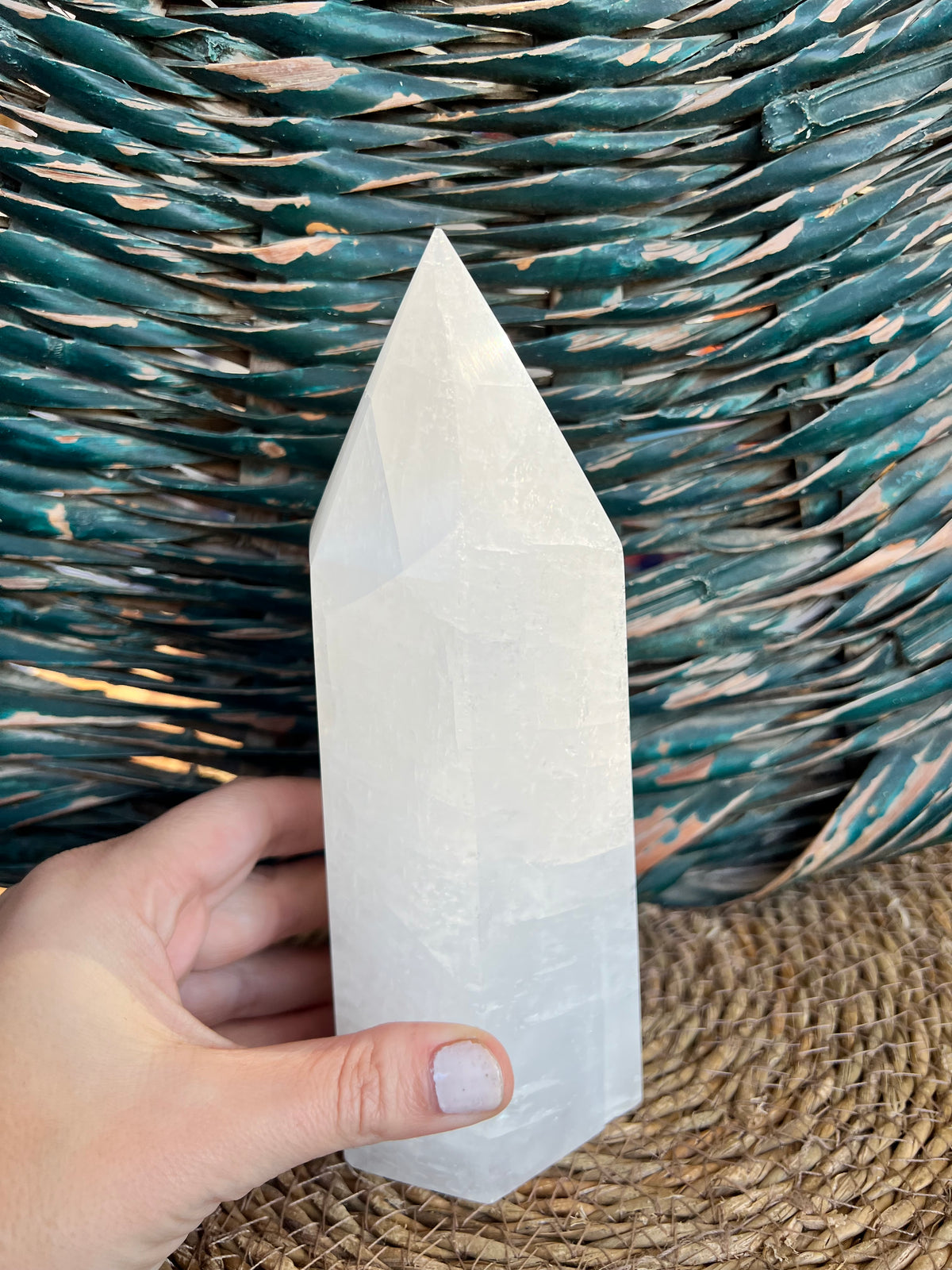Natural Milky Quartz Multifaceted Crystal Tower – 1,272 g