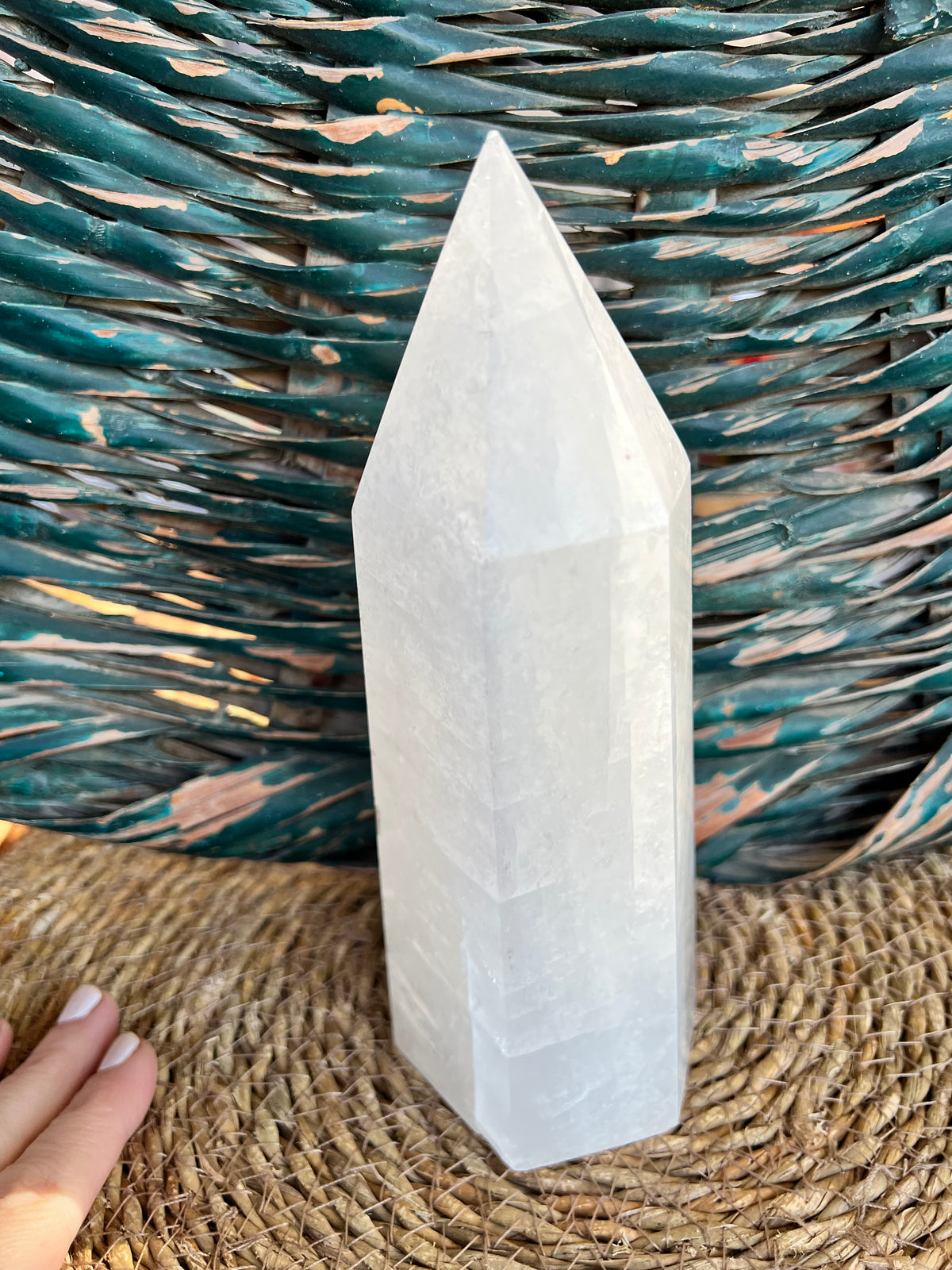 Natural Milky Quartz Multifaceted Crystal Tower – 1,272 g