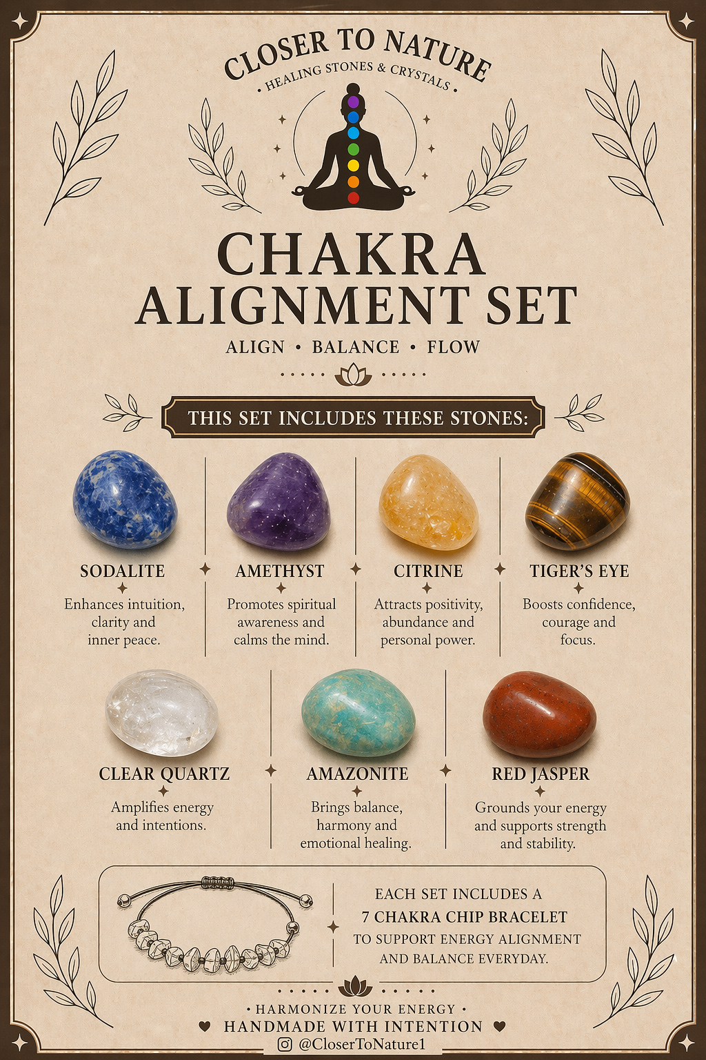 Seven Chakra Alignment Intention Crystal Gift Set