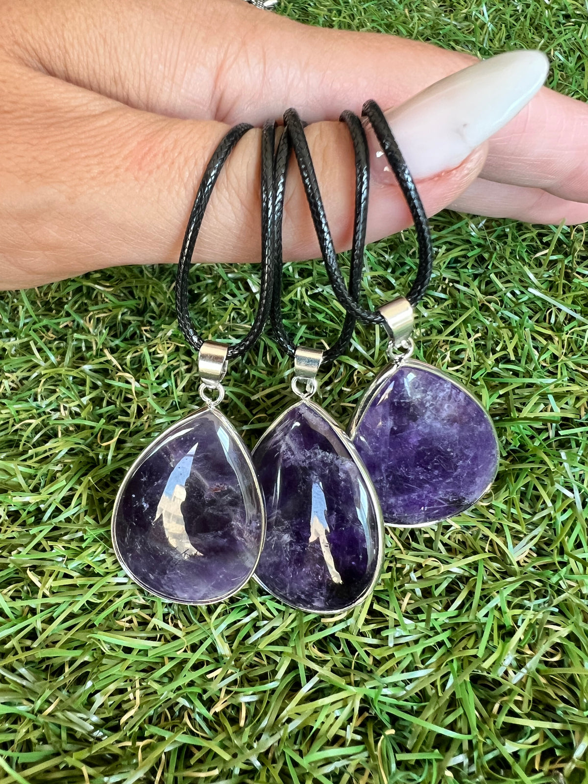 Amethyst Silver-Plated Teardrop Necklace – Calm, Intuition & Protection