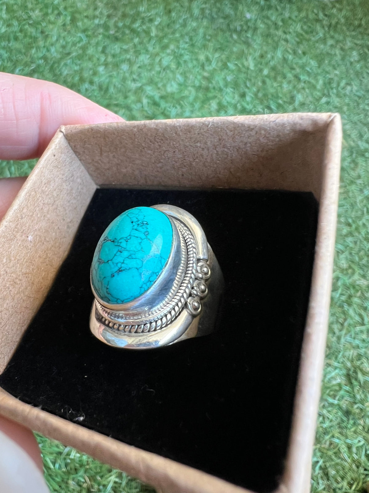Howlite Ring in 925 Italian Sterling Silver