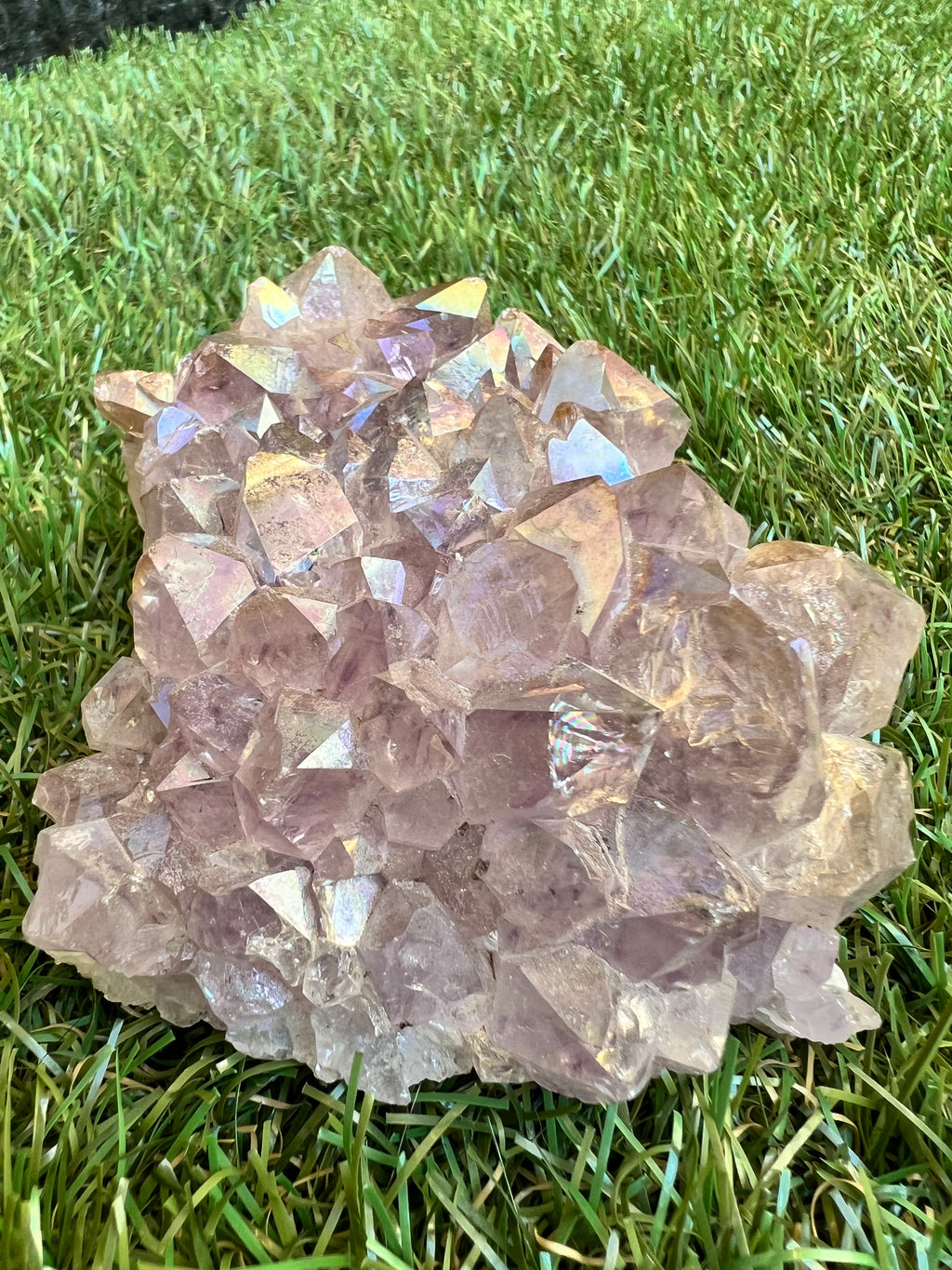 Natural Angel Aura Quartz Cluster – Statement Piece