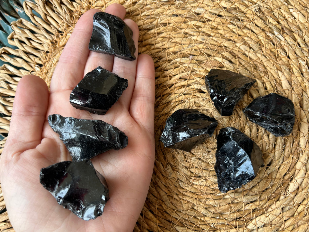 Natural Raw Black Obsidian
