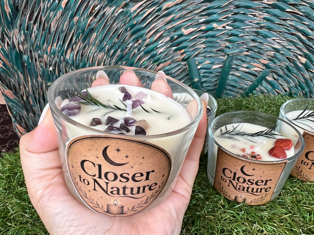 Handmade Natural Soy Crystal Candle | Genuine Crystal Scented Candle