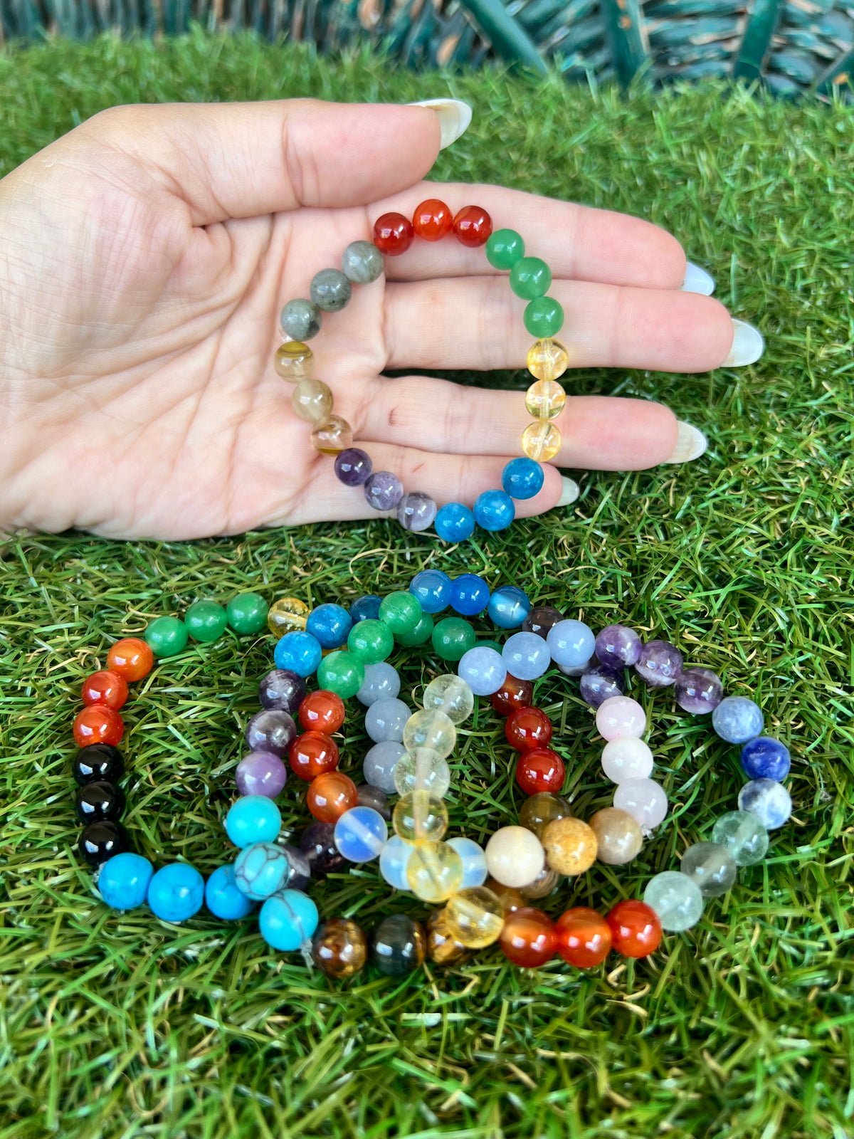 Natural Seven Chakra Gemstone Bracelet – Balance, Energy & Alignment | 8mm