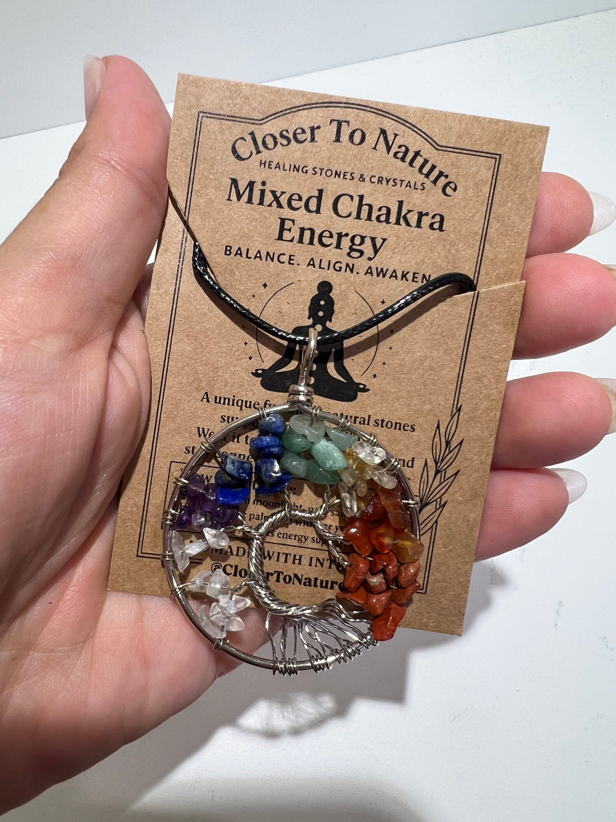 Natural 7 Chakra Tree of Life Necklace