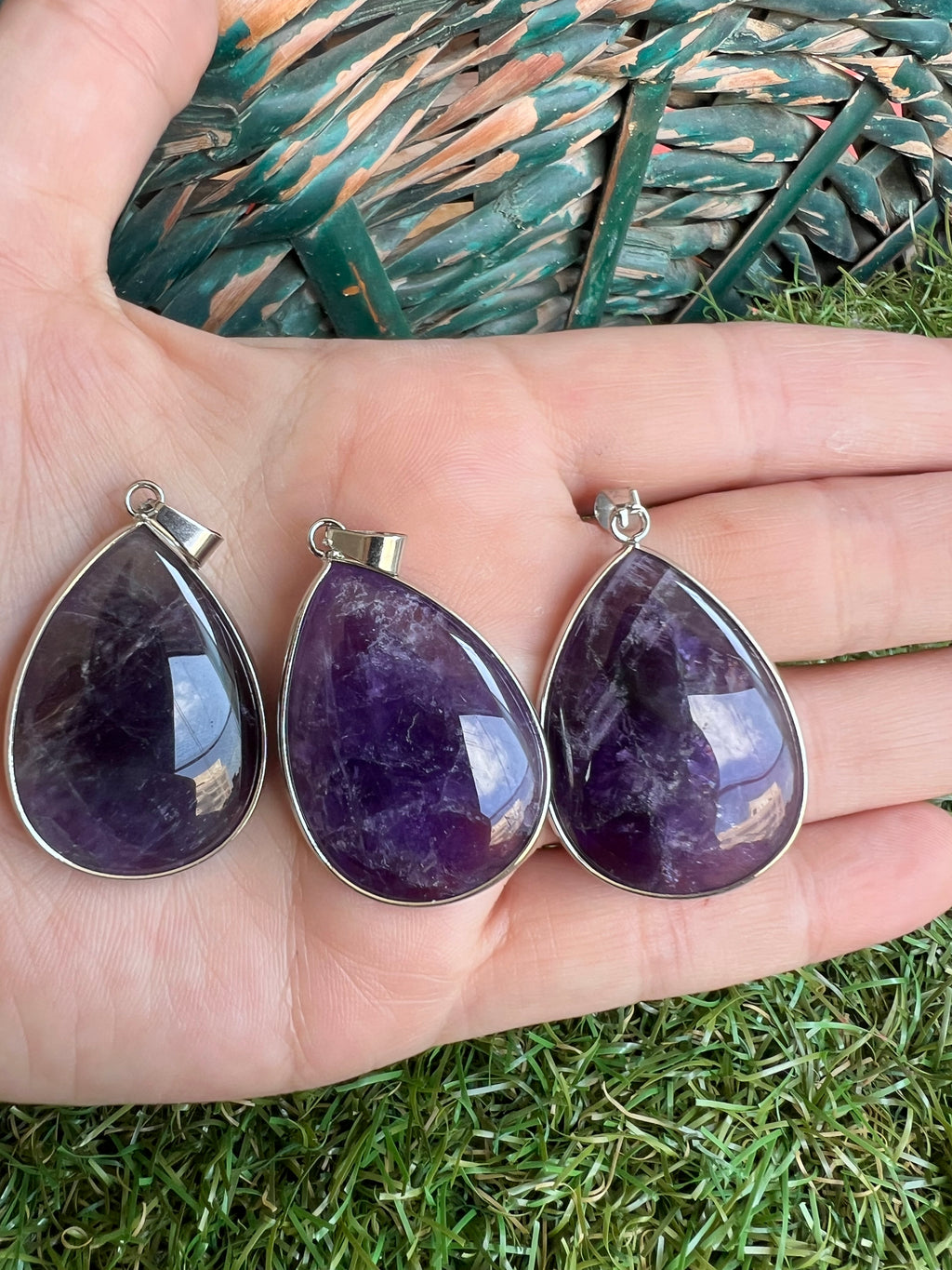 Amethyst Silver-Plated Teardrop Necklace – Calm, Intuition & Protection