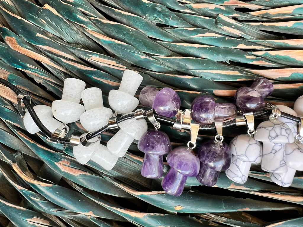 Natural Crystal Mushroom Necklace