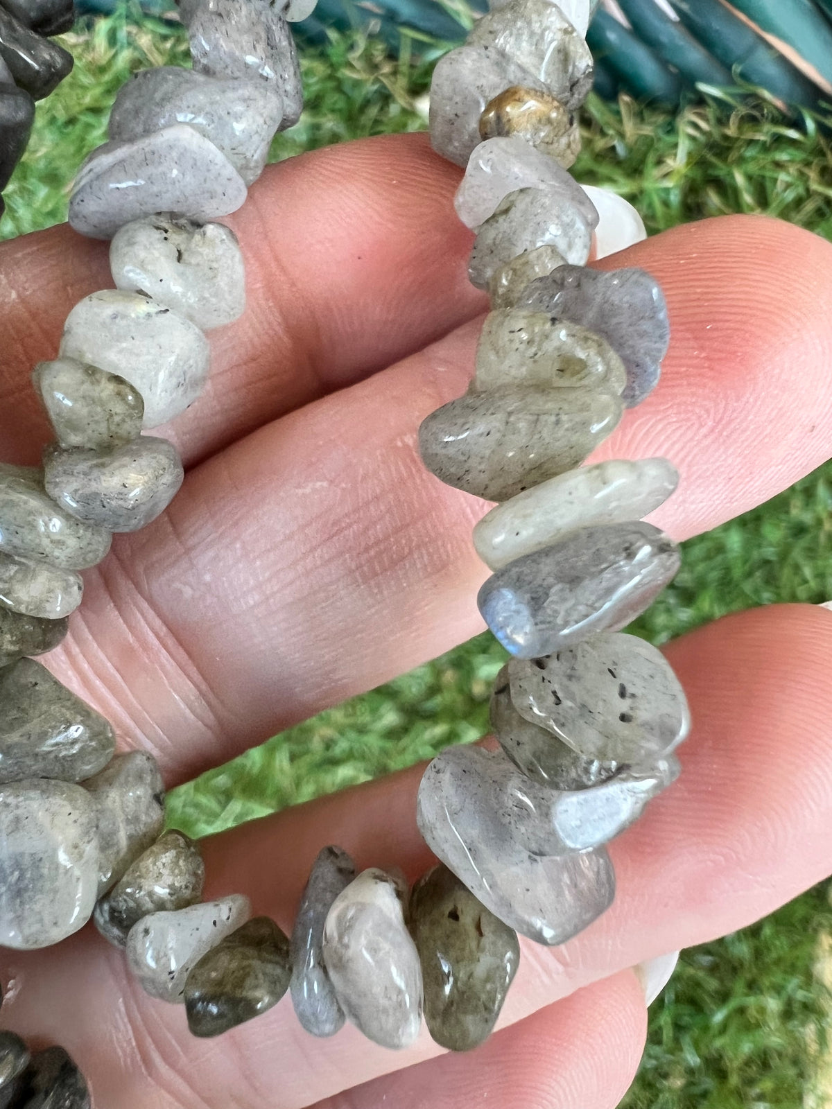 Natural Labradorite Chip Necklace | Genuine Irregular Gemstone Chips | Protection, Intuition & Transformation