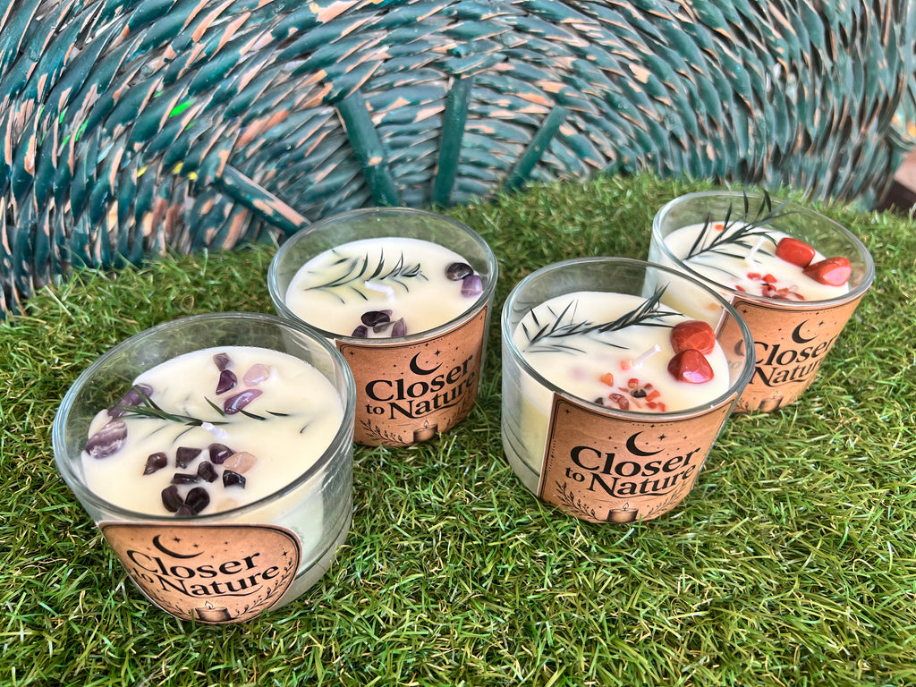 Handmade Natural Soy Crystal Candle | Genuine Crystal Scented Candle