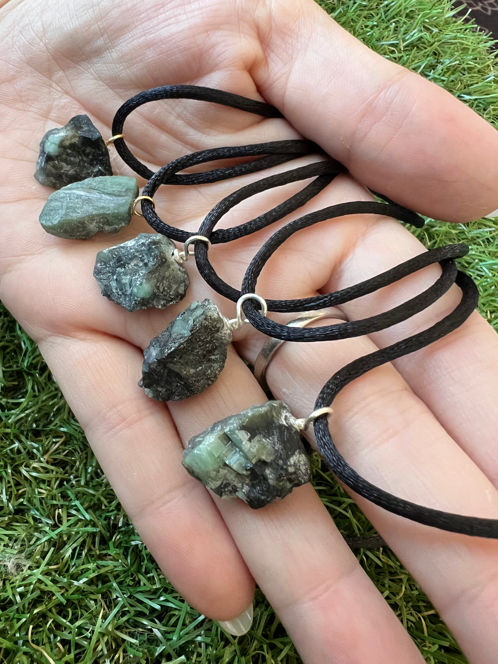 Natural Raw Emerald Necklace – Genuine Rough Emerald Crystal Pendant