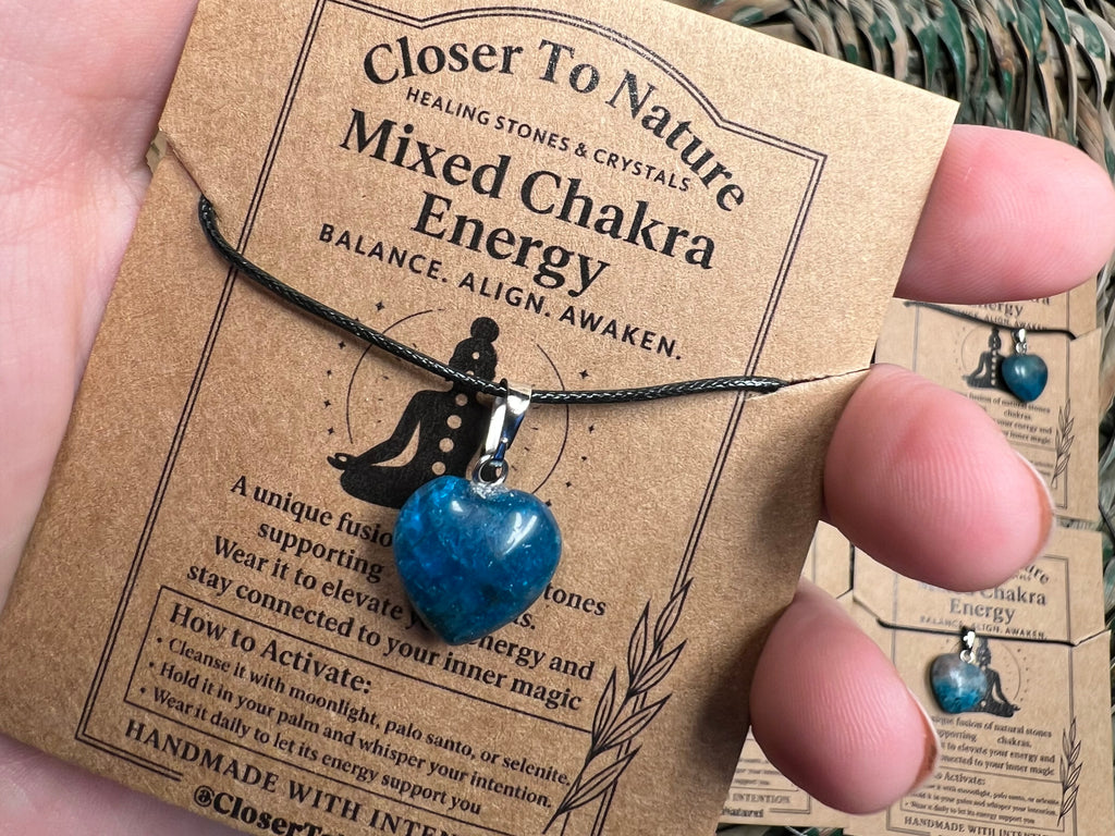 Natural Blue Apatite Heart Necklace