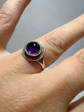 Genuine Natural Amethyst Ring in 925 Italian Sterling Silver