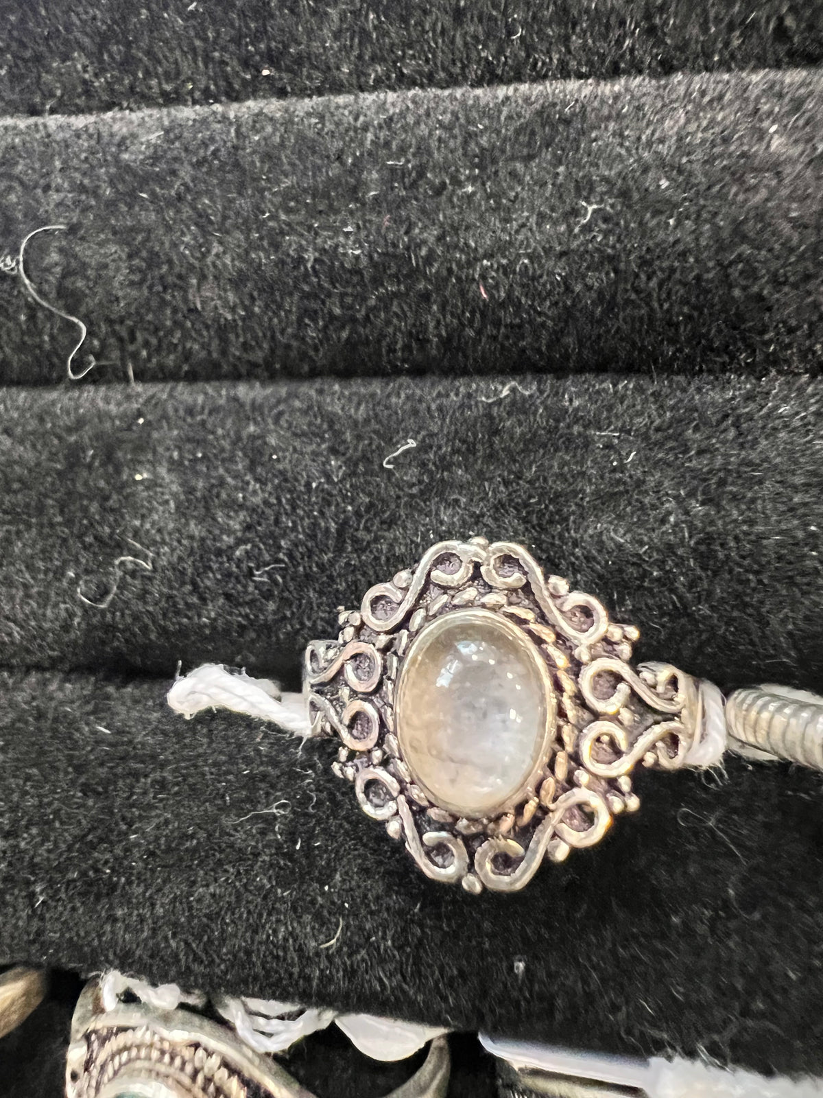 Natural Silver-Plated Crystal Rings Collection “Delicate A”