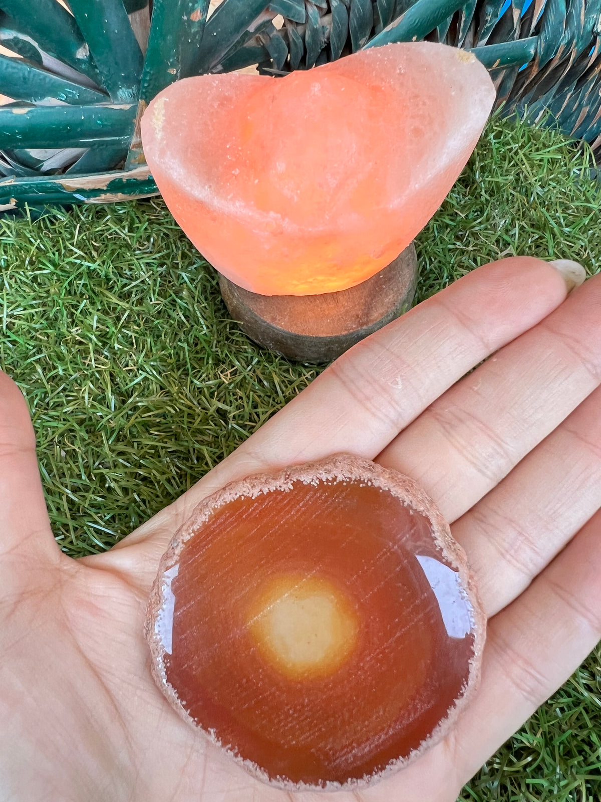Natural Agate Eye Slice – Grounding, Balance & Protection | 36 g