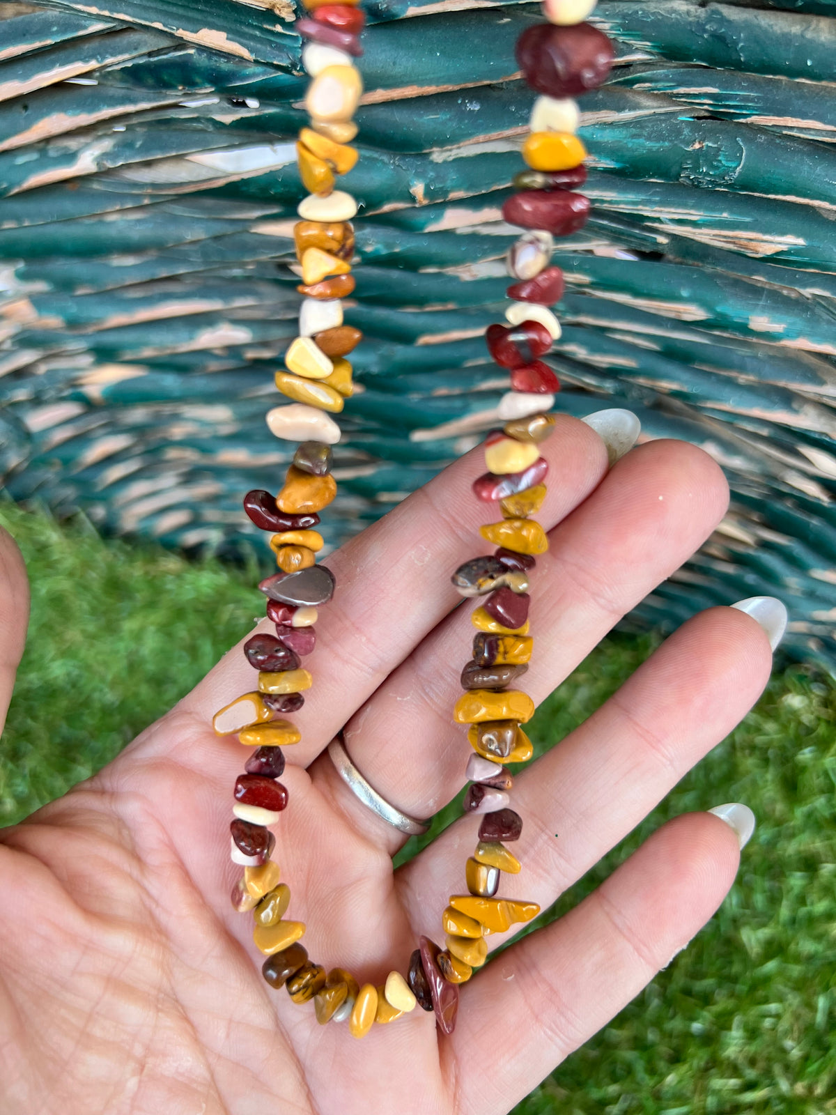 Natural Mookaite Jasper Chip Necklace | Genuine Irregular Gemstone Chips | Strength, Confidence & New Beginnings