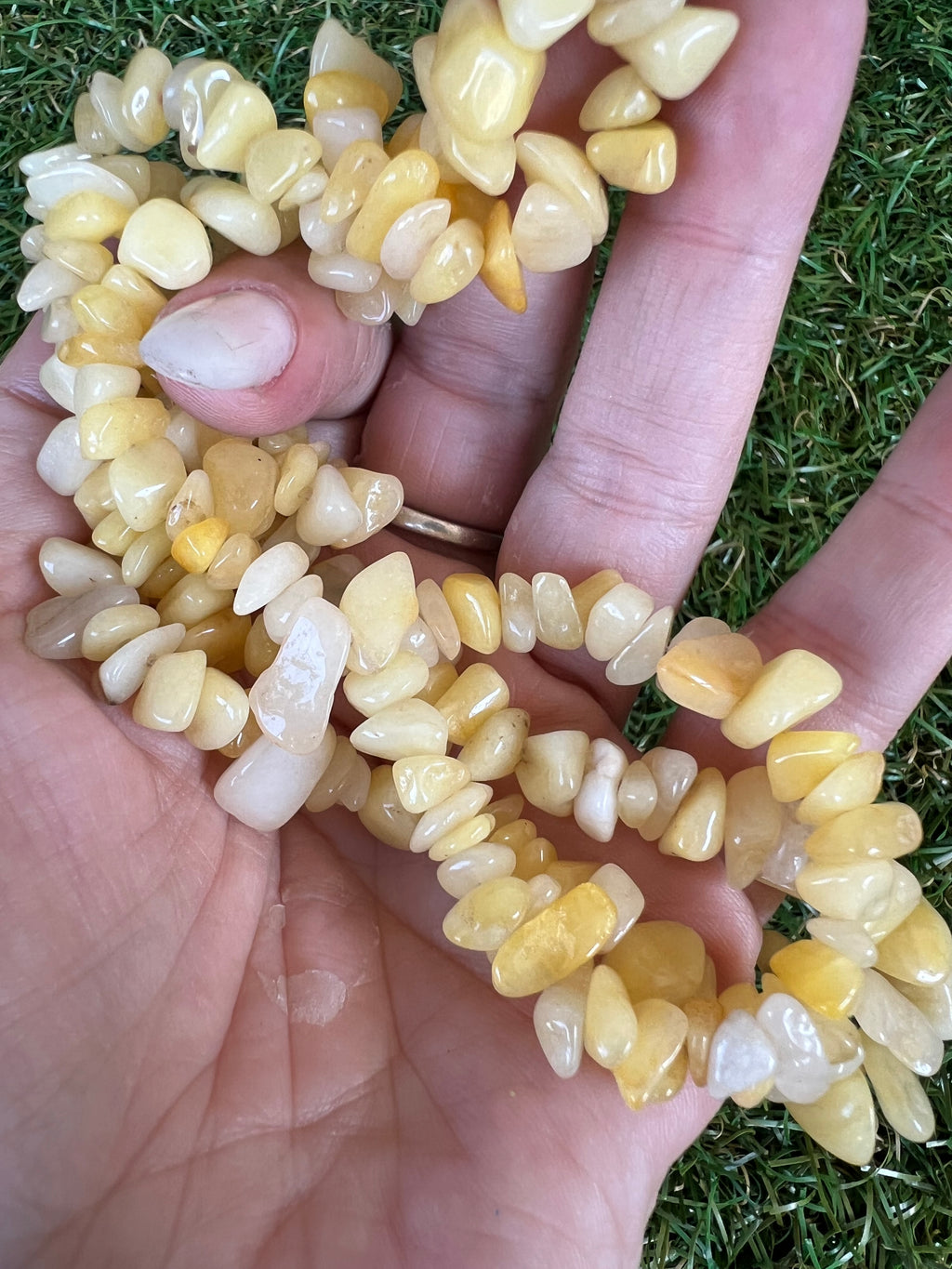 Natural Yellow Aventurine Chip Necklace | Genuine Irregular Gemstone Chips | Confidence, Joy & Prosperity
