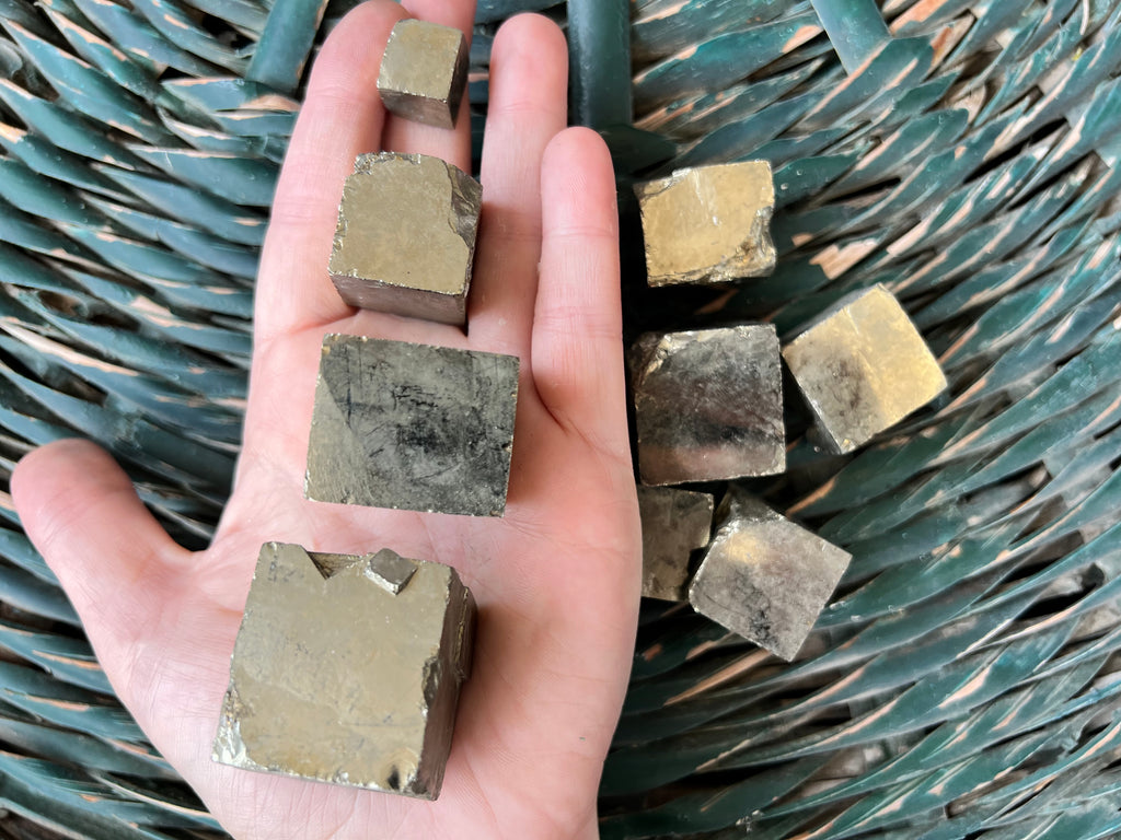 Natural Pyrite Cubes (Raw Cubic Pyrite Crystals)
