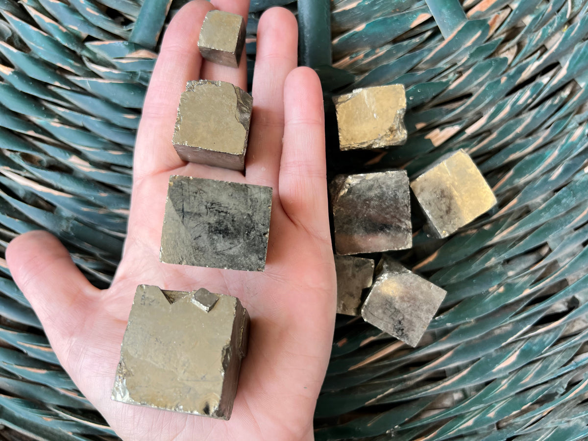 Natural Pyrite Cubes (Raw Cubic Pyrite Crystals)
