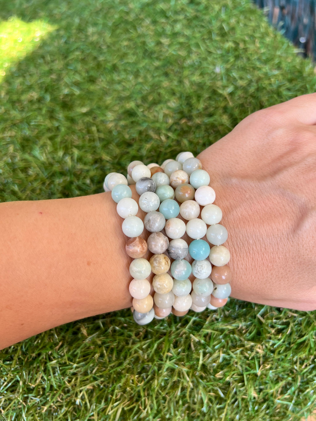 Natural Amazonite 8mm Beaded Bracelet | Communication, Calm & Good Luck Crystal Bracelet