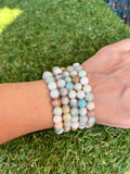 Natural Amazonite 8mm Beaded Bracelet | Communication, Calm & Good Luck Crystal Bracelet