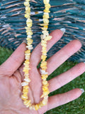 Natural Yellow Aventurine Chip Necklace | Genuine Irregular Gemstone Chips | Confidence, Joy & Prosperity