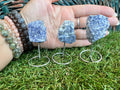 Natural Raw Sodalite Crystal Display with Metal Stand | Communication, Intuition & Clarity | Approx. 8 cm