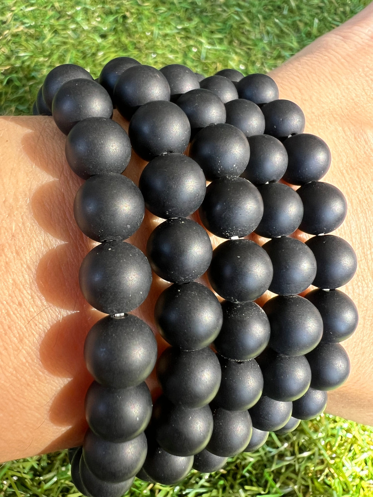 Natural Matte Black Onyx Bracelet | 8mm Genuine Gemstone Beads | Protection, Strength & Confidence