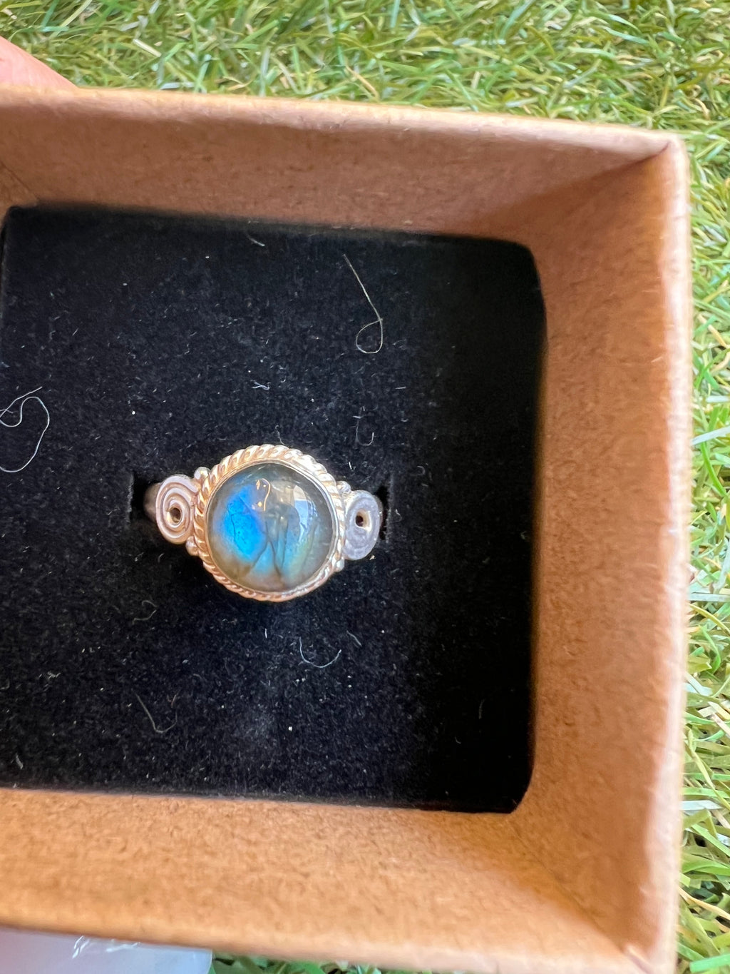Genuine Labradorite Ring in 925 Italian Sterling Silver