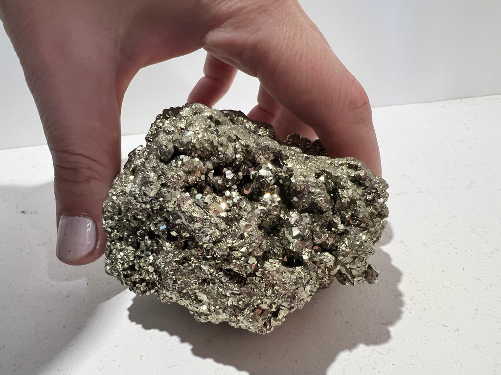 Natural Large Pyrite Crystal Clusters | Fool’s Gold Mineral Specimen - 537 Grams