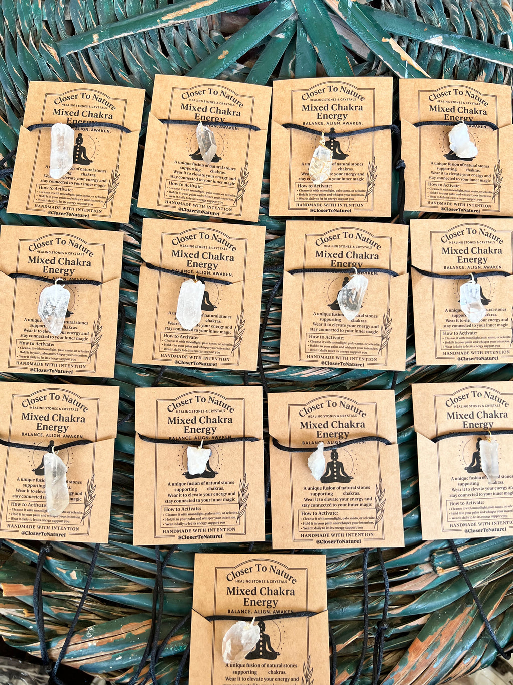 Natural Crystal Quartz Raw Point & Cluster Pendant Necklace – Adjustable Cord