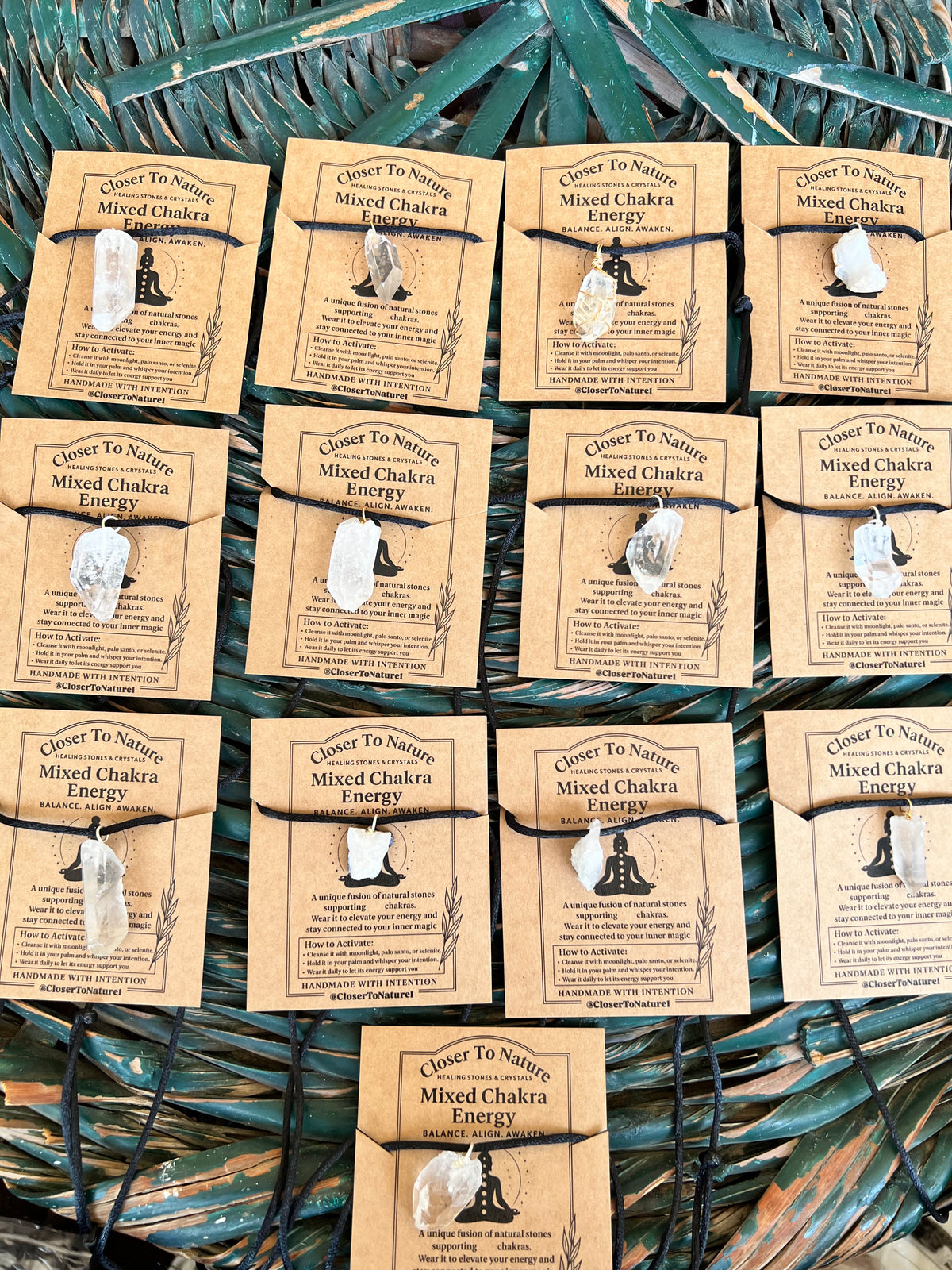 Natural Crystal Quartz Raw Point & Cluster Pendant Necklace – Adjustable Cord