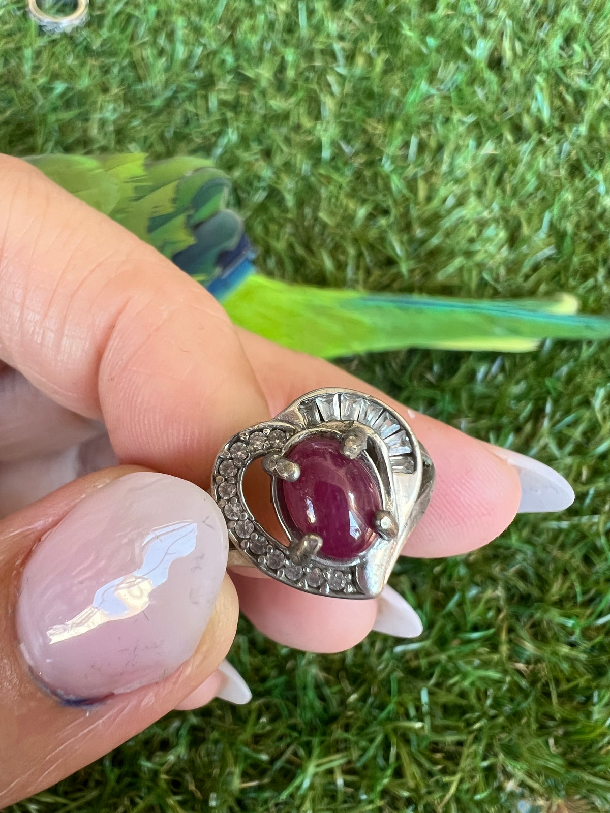 Natural Indian Ruby Ring in 925 Italian Sterling Silver | Genuine Ruby with Zircon Accents