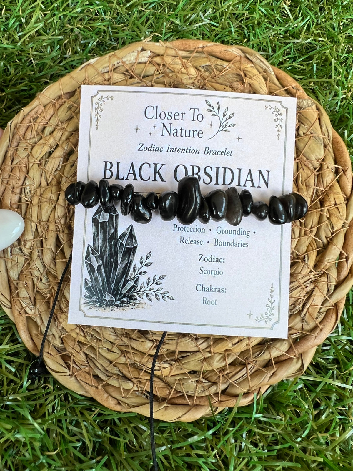Natural Black Obsidian Zodiac Bracelet – Protection, Grounding & Boundaries | Scorpio, Sagittarius & Capricorn