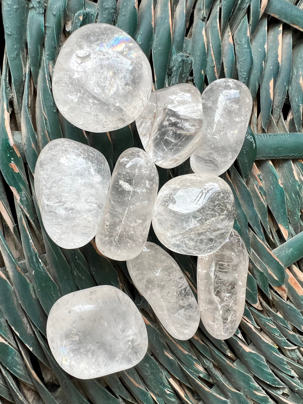 Natural Polished Crystal Quartz Tumble Stone