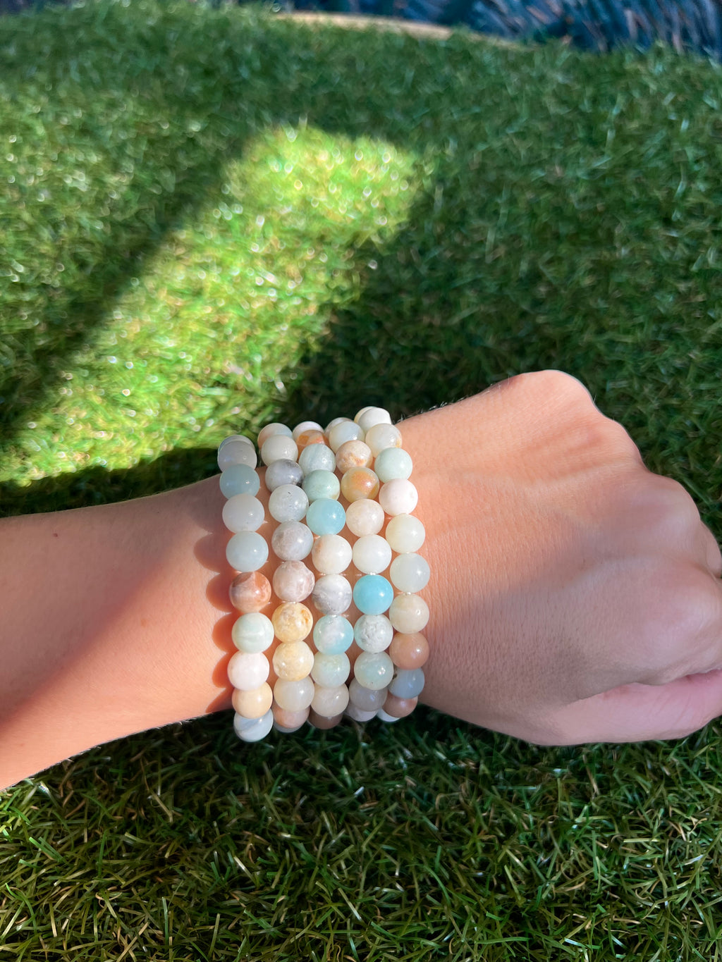 Natural Amazonite 8mm Beaded Bracelet | Communication, Calm & Good Luck Crystal Bracelet